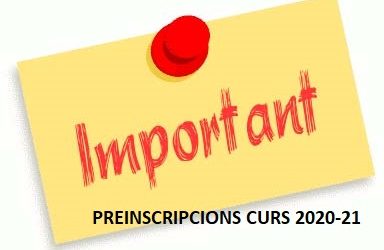 Inscripcions curs acadèmic 2020-21